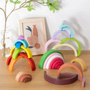 Kids Wooden Toy Montessori Rainbow Building Blocks DIY Creative Stacking Balance Game Educational Toys For Children Kids Gifts