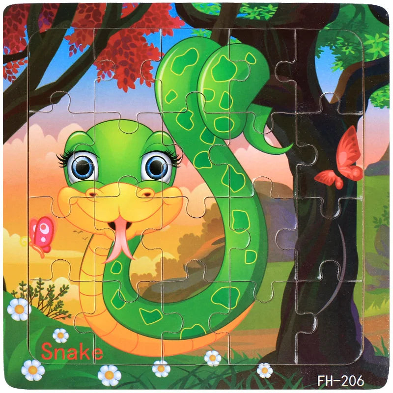 Wooden 3D Cartoon Puzzle