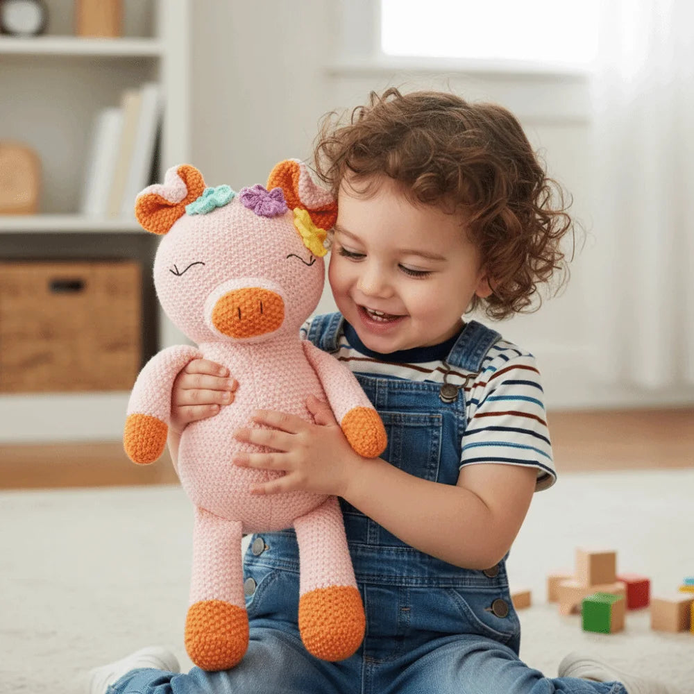 Cute Design Crocheted Wool Plush Toy Kawaii Style Soothing Texture Soft Stuffed Plush Toy Children Gits Educational Plush Toy