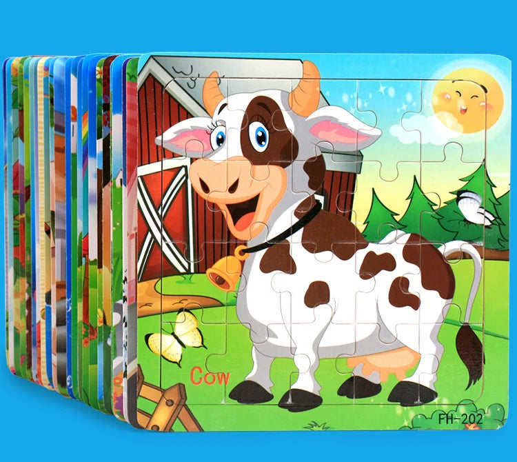 Wooden 3D Cartoon Puzzle