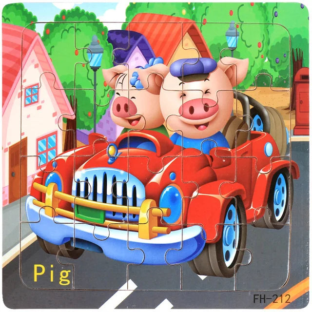 Wooden 3D Cartoon Puzzle