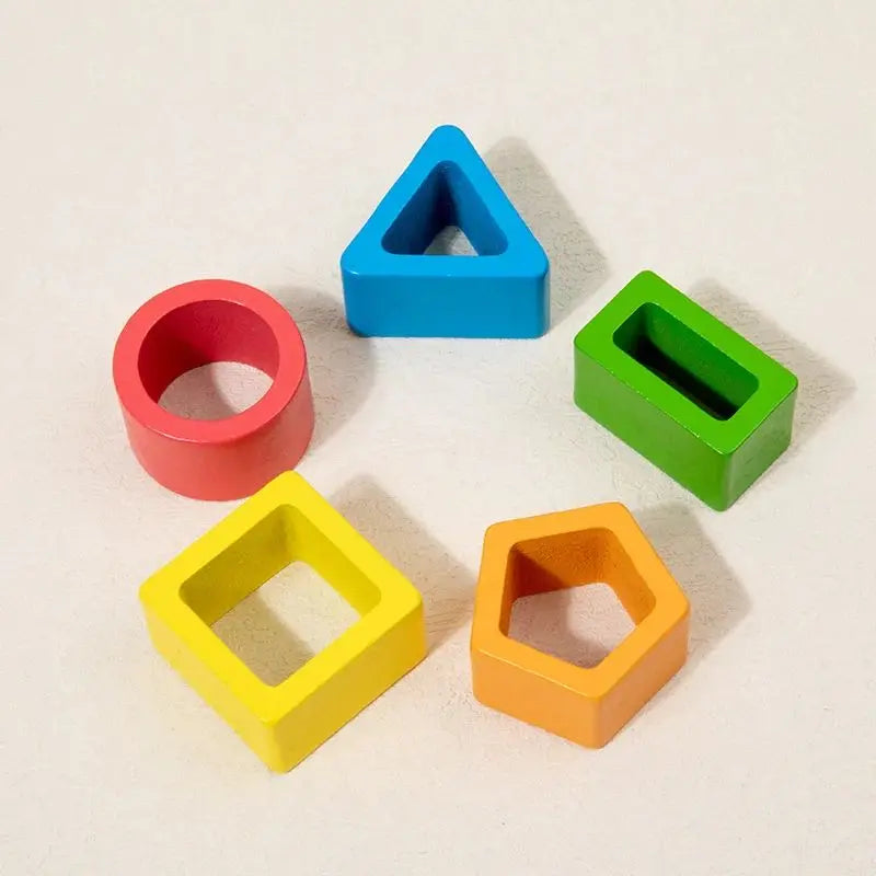 Montessori Wooden Shape & Colour Sorting Stackers