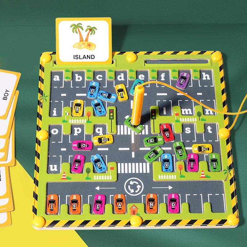 Montessori Magnetic Alphabet Parking Maze