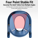 Portable Kids Toilet Potty Training Seat Folding Trainer Height Adjustable Wite Waterproof Cushioned Mat for Boys Girls Children