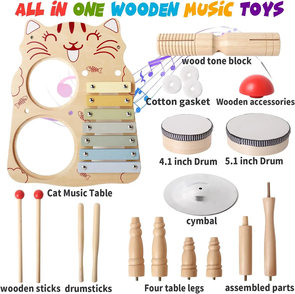 Wooden 7-in-1 Musical Table