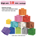 Baby Soft Building Blocks Children Bath Toys Kids Montessori Toy Toddlers Early Education Squeeze Stacker Cube Blocks Gifts