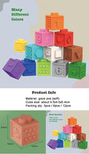Baby Soft Building Blocks Children Bath Toys Kids Montessori Toy Toddlers Early Education Squeeze Stacker Cube Blocks Gifts