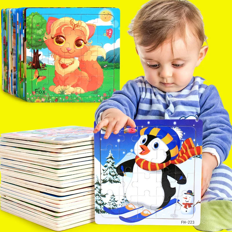 Wooden 3D Cartoon Puzzle