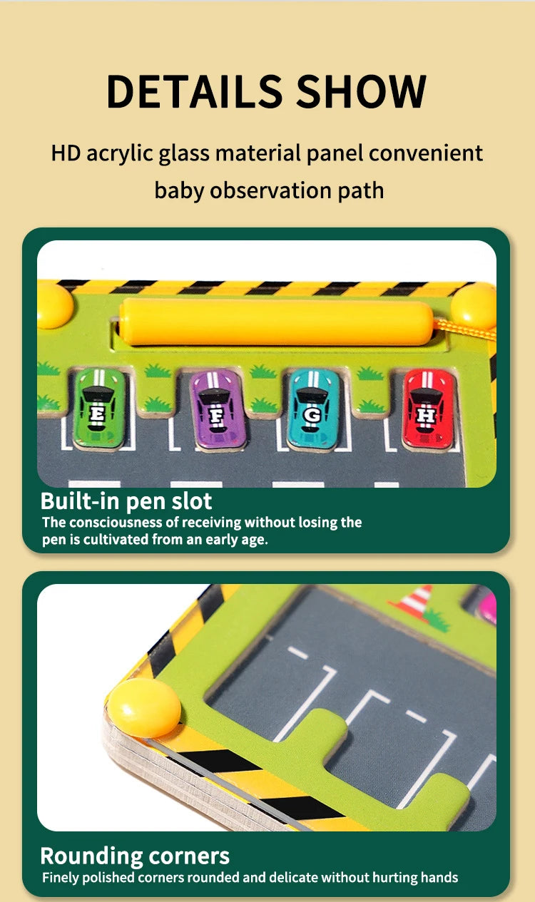 Montessori Magnetic Alphabet Parking Maze