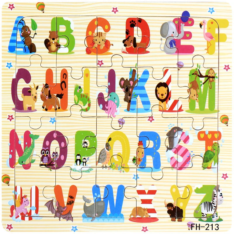 Wooden 3D Cartoon Puzzle