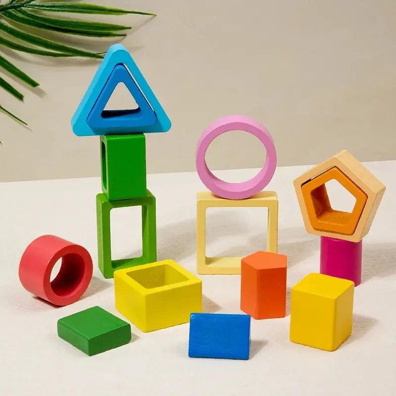 Montessori Wooden Shape & Colour Sorting Stackers