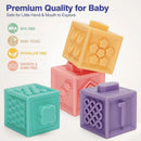 Baby Soft Building Blocks Children Bath Toys Kids Montessori Toy Toddlers Early Education Squeeze Stacker Cube Blocks Gifts