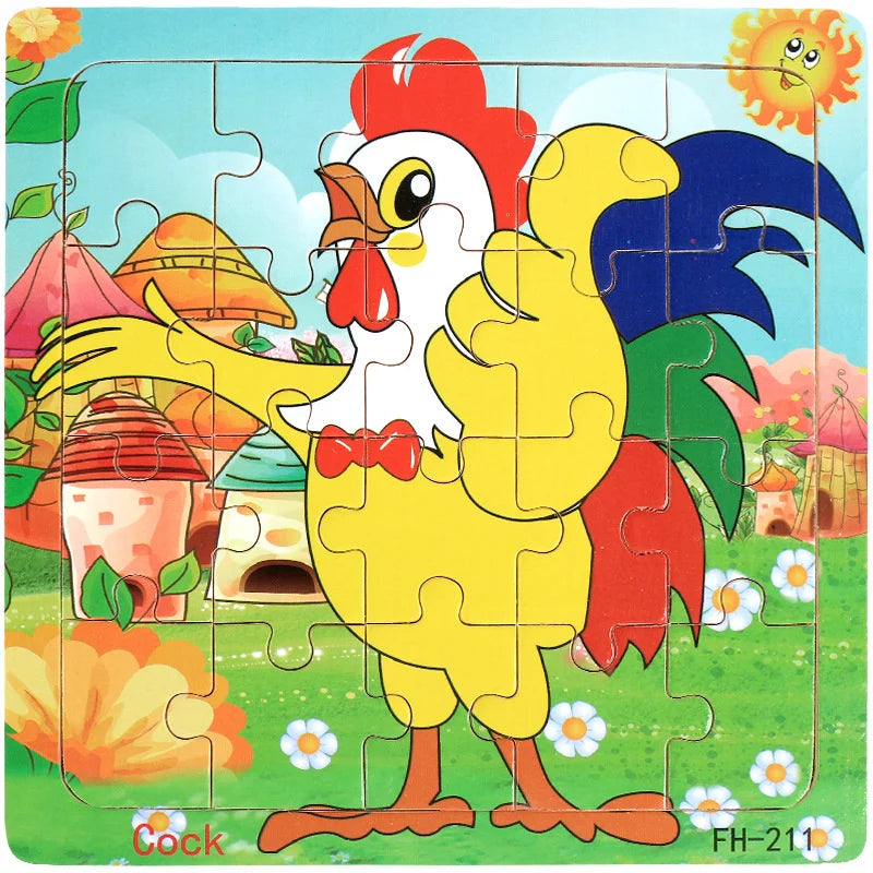 Wooden 3D Cartoon Puzzle