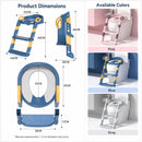 Portable Kids Toilet Potty Training Seat Folding Trainer Height Adjustable Wite Waterproof Cushioned Mat for Boys Girls Children