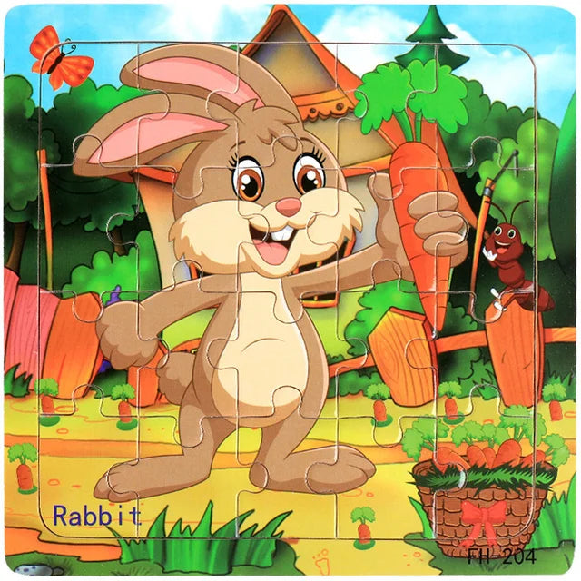 Wooden 3D Cartoon Puzzle