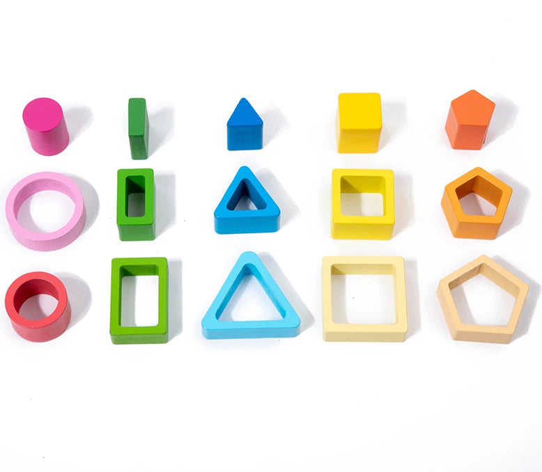 Montessori Wooden Shape & Colour Sorting Stackers