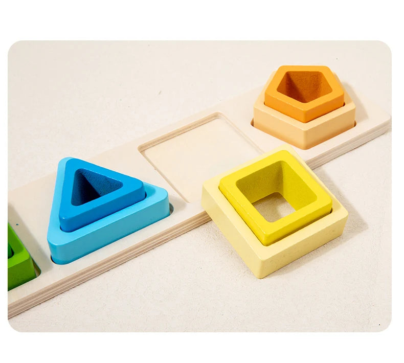 Montessori Wooden Shape & Colour Sorting Stackers