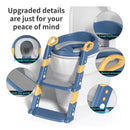 Portable Kids Toilet Potty Training Seat Folding Trainer Height Adjustable Wite Waterproof Cushioned Mat for Boys Girls Children