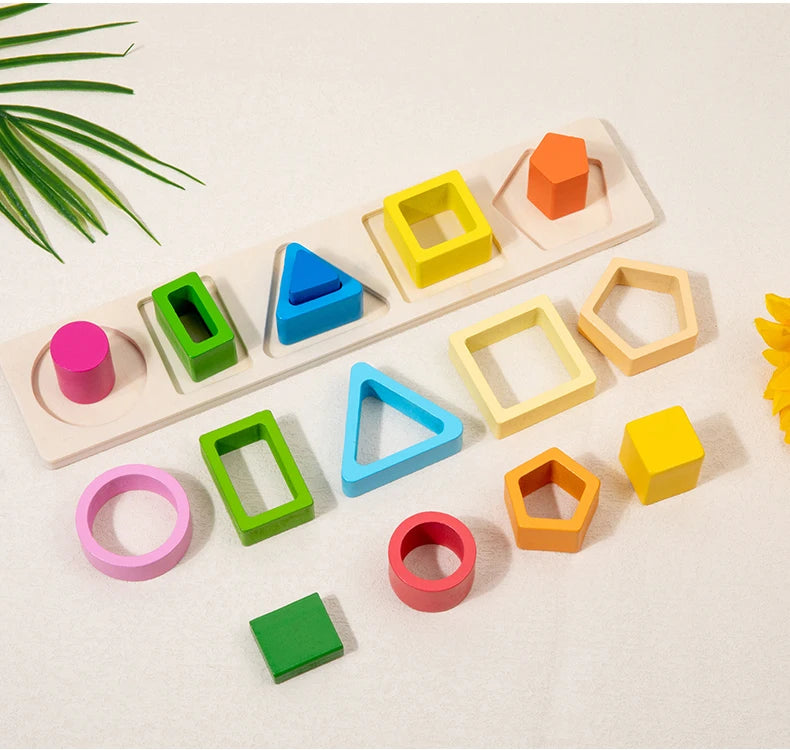 Montessori Wooden Shape & Colour Sorting Stackers