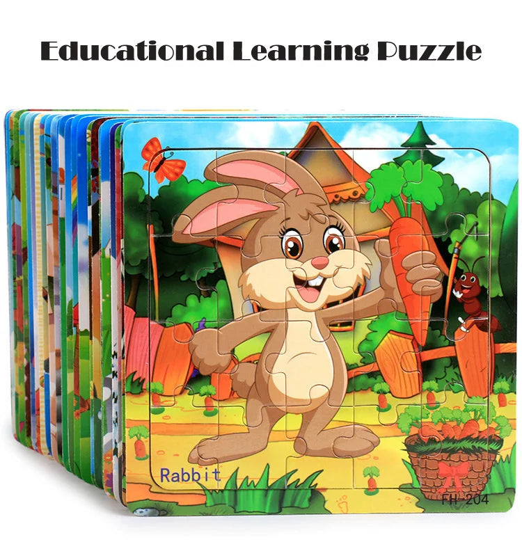 Wooden 3D Cartoon Puzzle