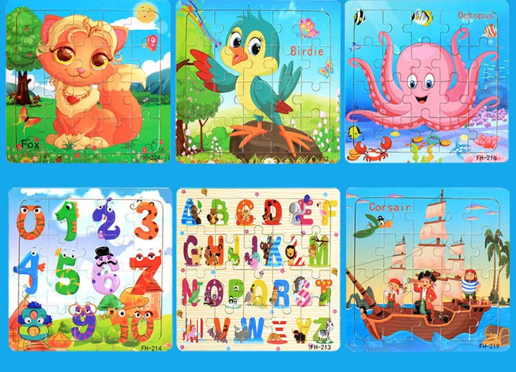 Wooden 3D Cartoon Puzzle