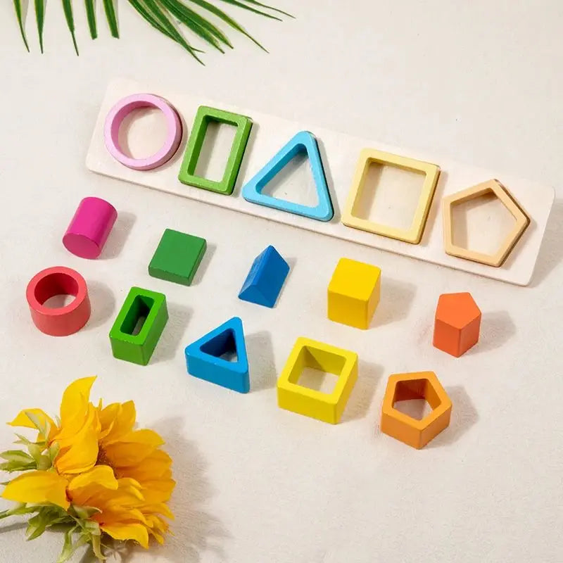 Montessori Wooden Shape & Colour Sorting Stackers