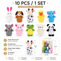 10Pcs Baby Finger Puppet Plush Toy Cartoon Animal Family Role Play Tell Story Cloth Doll Educational Toys For Children Kids