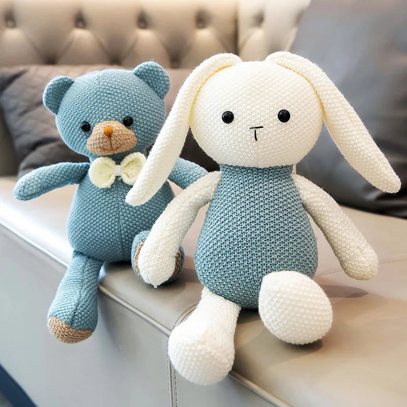 Snuggly Bear Rabbit Plush Doll - Adorable Bed Companion Stuffed Animal Cozy and Cute Gift for Girls Women and Kids