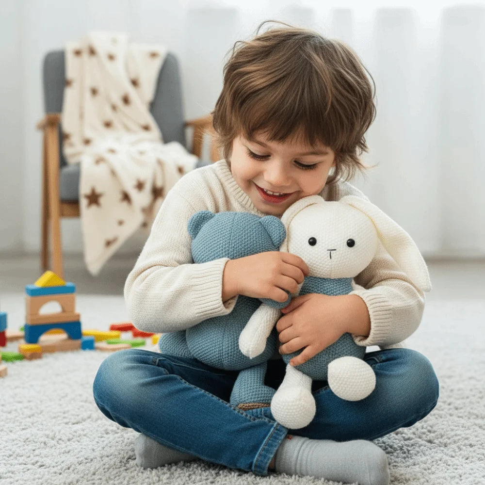 Cute Design Crocheted Wool Plush Toy Kawaii Style Soothing Texture Soft Stuffed Plush Toy Children Gits Educational Plush Toy