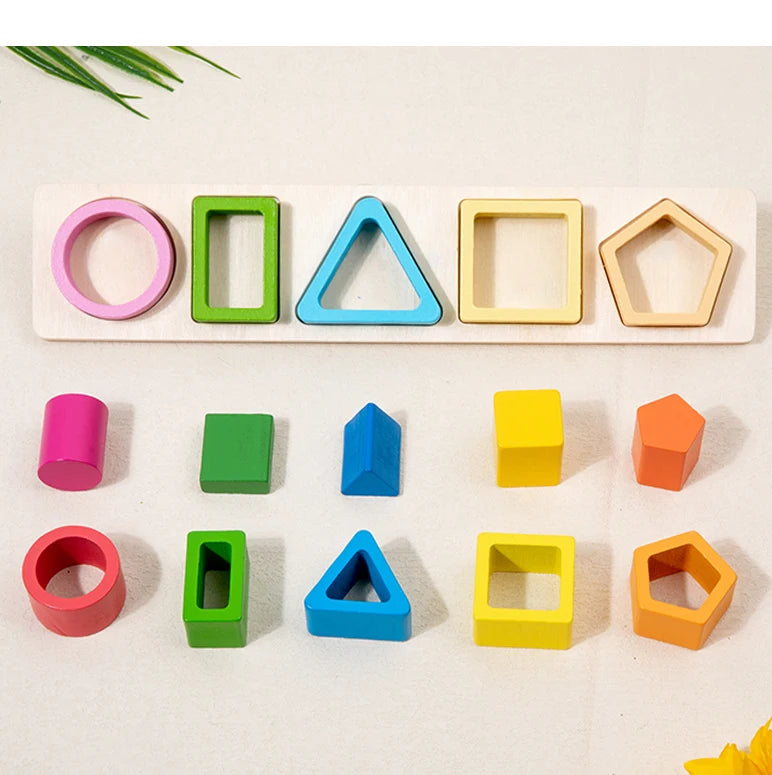 Montessori Wooden Shape & Colour Sorting Stackers