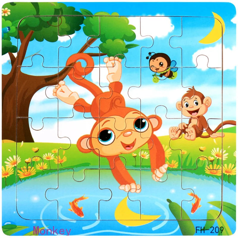 Wooden 3D Cartoon Puzzle