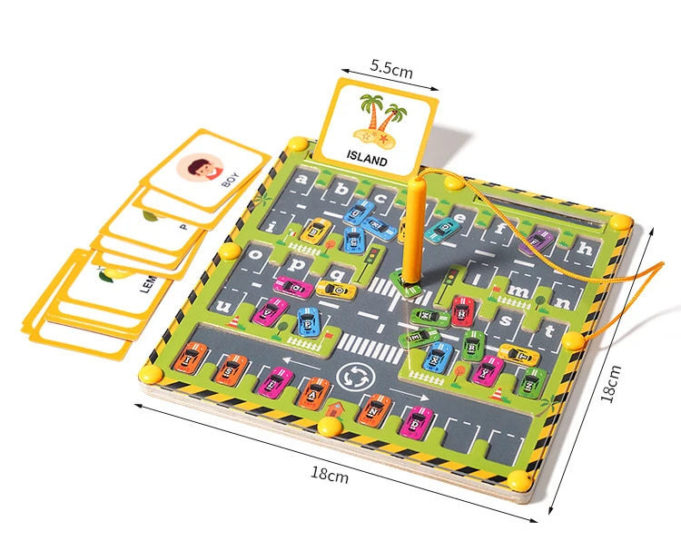 Montessori Magnetic Alphabet Parking Maze