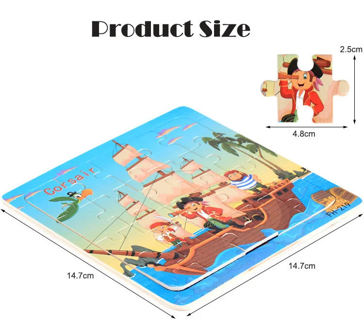 Wooden 3D Cartoon Puzzle