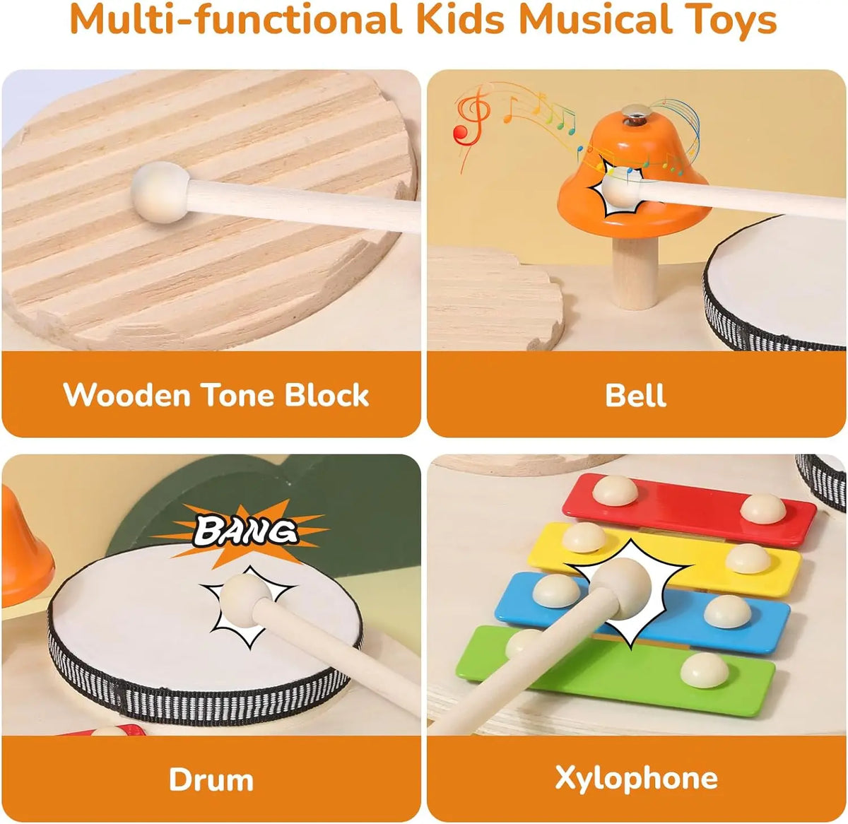 Wooden 7-in-1 Musical Table