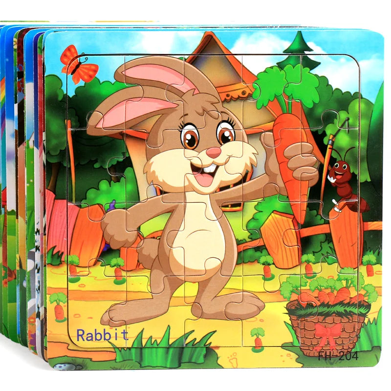 Wooden 3D Cartoon Puzzle