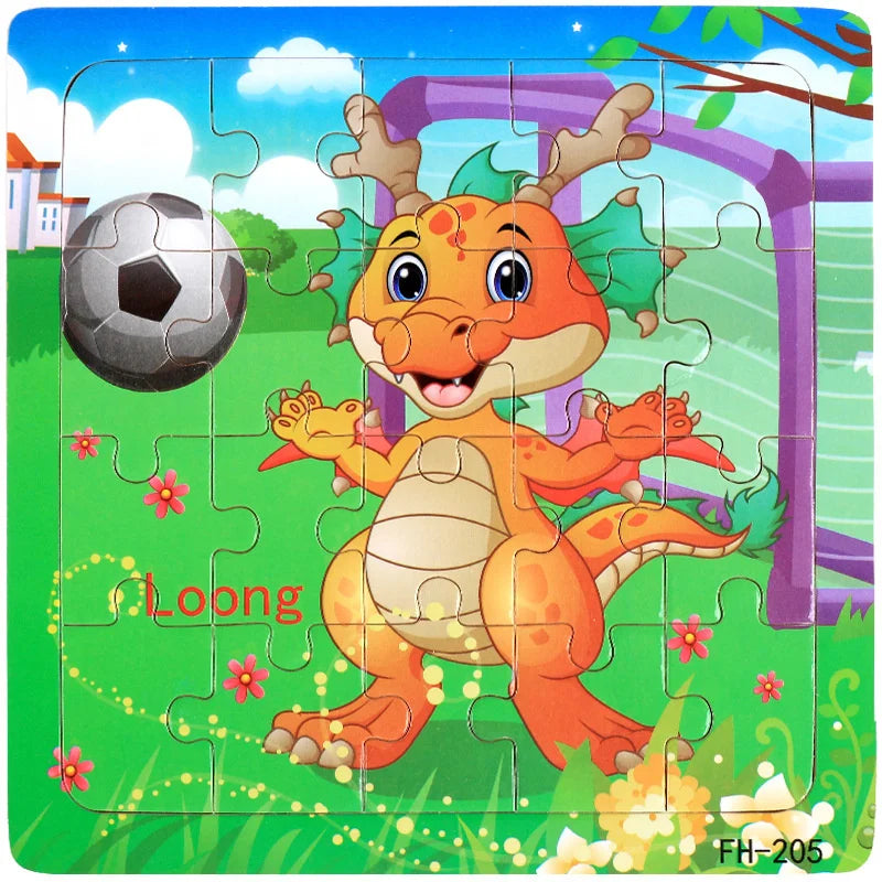 Wooden 3D Cartoon Puzzle