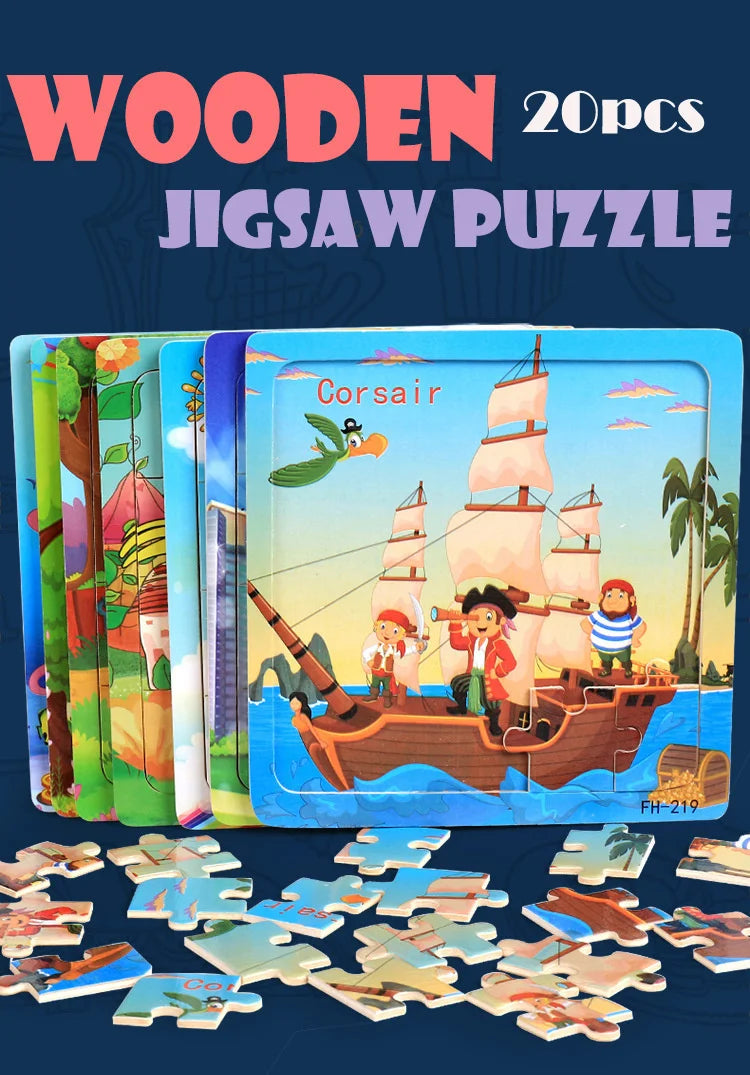 Wooden 3D Cartoon Puzzle