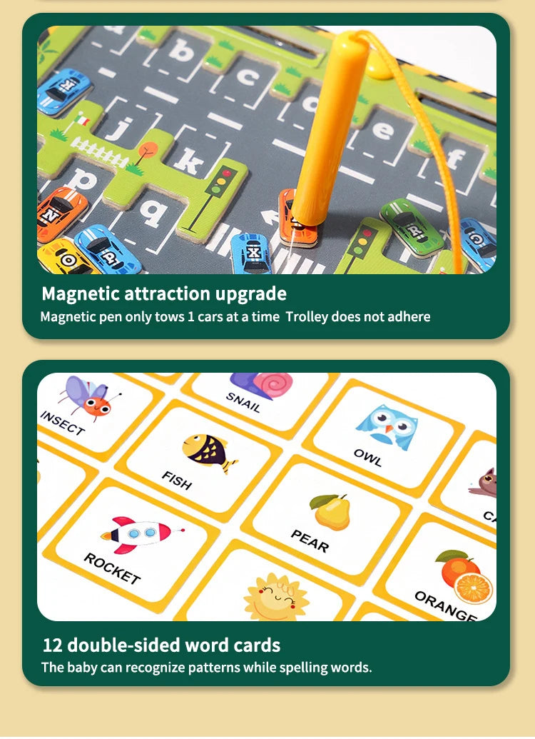 Montessori Magnetic Alphabet Parking Maze