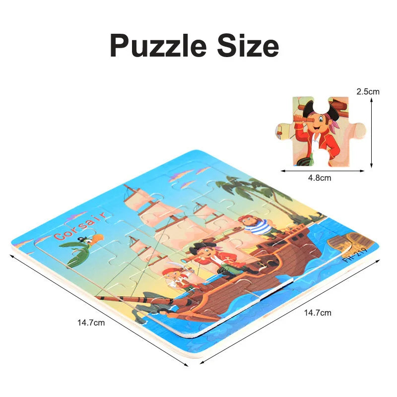 Wooden 3D Cartoon Puzzle