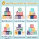 Baby Soft Building Blocks Children Bath Toys Kids Montessori Toy Toddlers Early Education Squeeze Stacker Cube Blocks Gifts