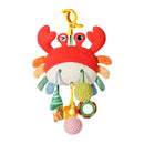 Baby Sensory Toys 0-6 Months - Crib & Car Seat Hanging Crab Attachment with Clip Rattles and Teether Toy for Newborn Infant Gift