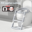 Portable Kids Toilet Potty Training Seat Folding Trainer Height Adjustable Wite Waterproof Cushioned Mat for Boys Girls Children