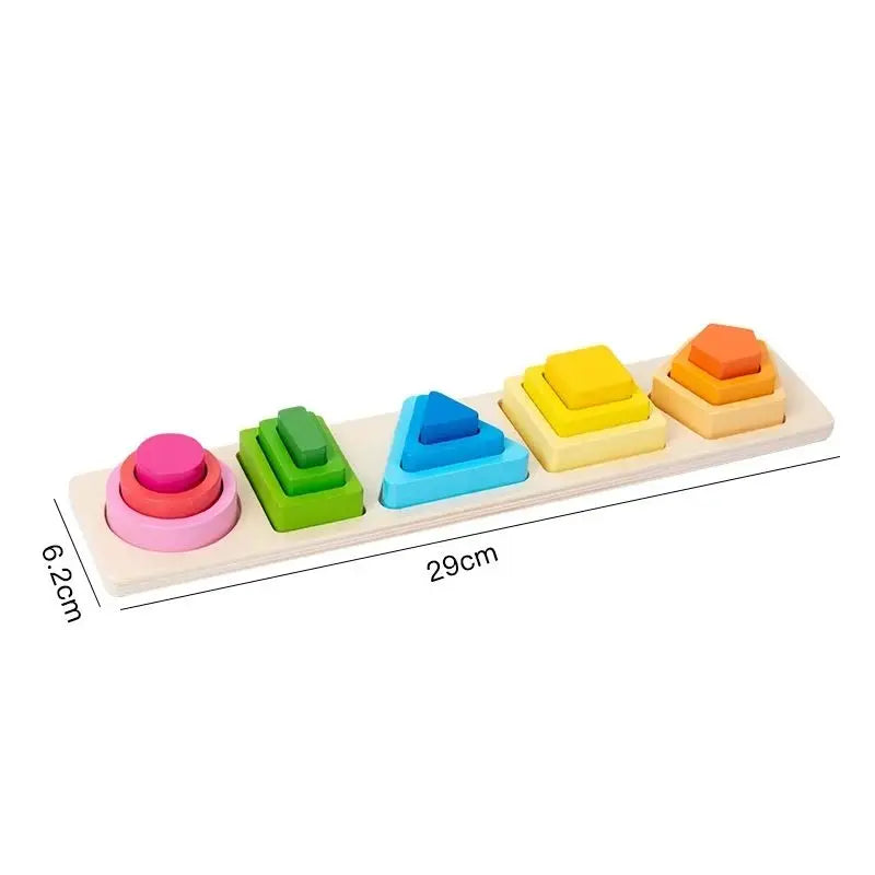 Montessori Wooden Shape & Colour Sorting Stackers