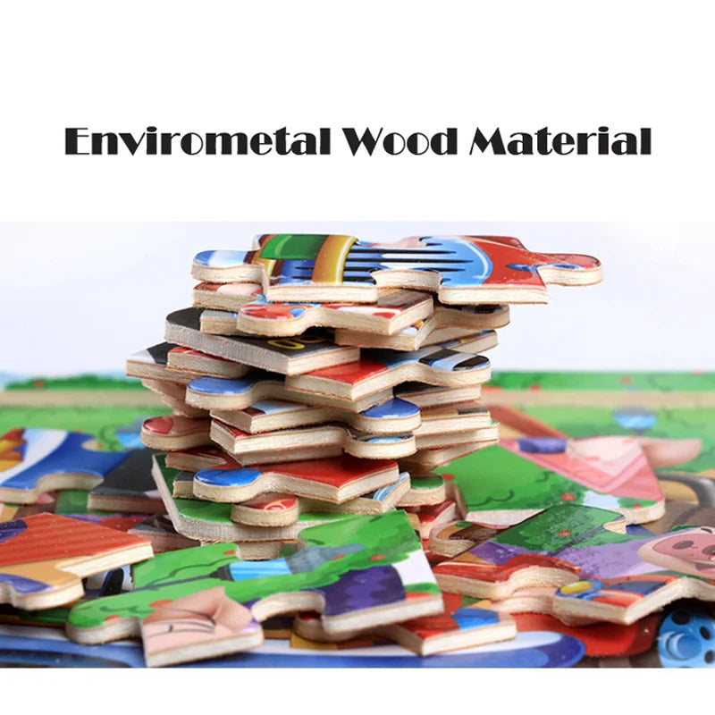 Wooden 3D Cartoon Puzzle