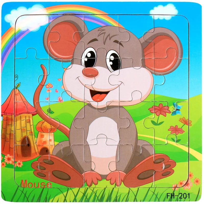 Wooden 3D Cartoon Puzzle