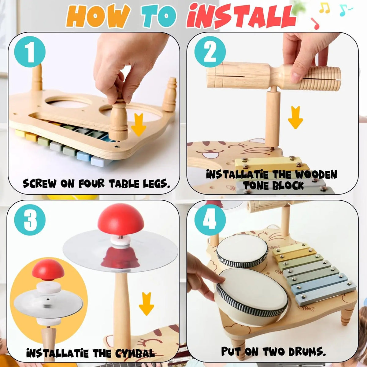 Wooden 7-in-1 Musical Table
