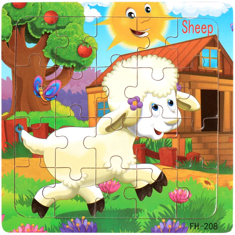 Wooden 3D Cartoon Puzzle