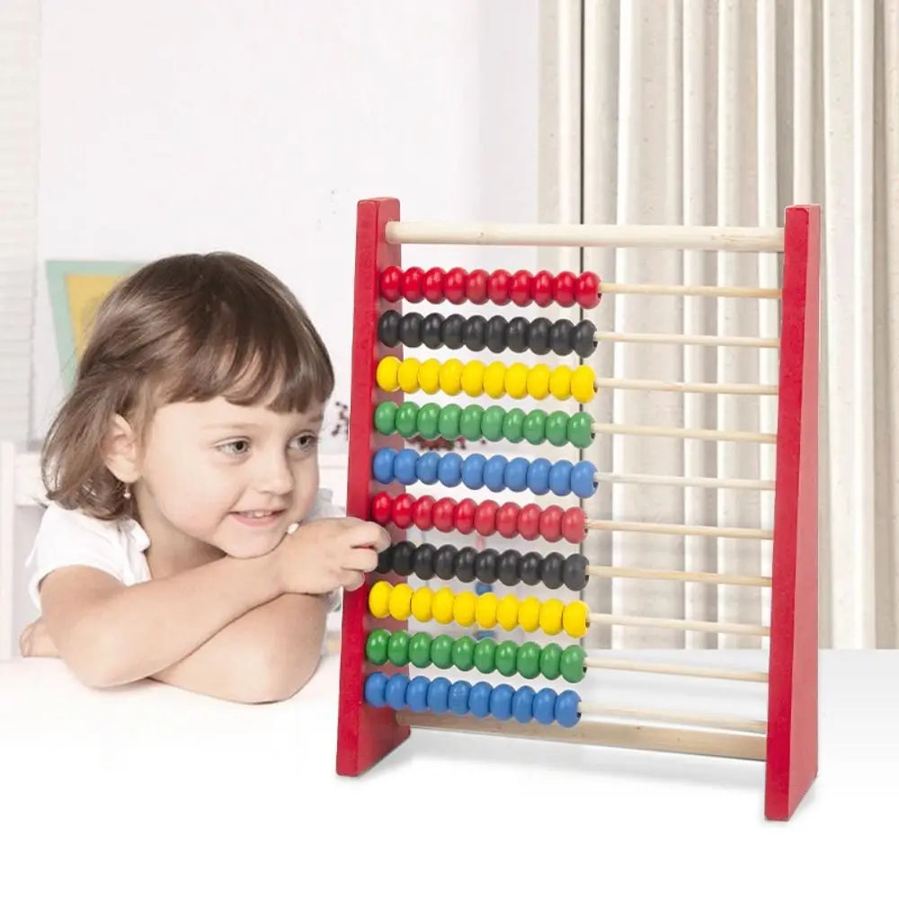 Counting Red Blue Wooden Abacus Wooden Intelligence Development Calculation Bead Hobbies Educational Learning Toy Kid Toys