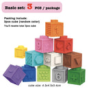 Baby Soft Building Blocks Children Bath Toys Kids Montessori Toy Toddlers Early Education Squeeze Stacker Cube Blocks Gifts