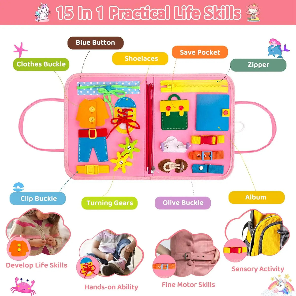 Montessori Busy Board Activity Bag